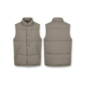 Zara Taupe Gray Puffer Vest Size Small RN 77302